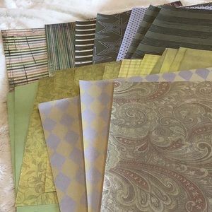 Green Loose Scrapbook Paper Bundle, 22 Sheets